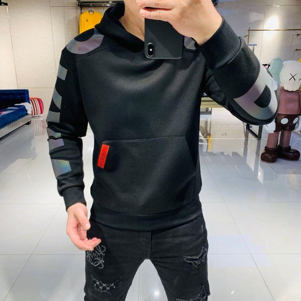 men's hoodies & sweatshirts 2021 autumn letter printing trend slim korean hooded sweater men plus velvet, Black
men's hoodies & sweatshirts 2021 autumn letter printing trend slim korean hooded sweater men plus velvet, Black