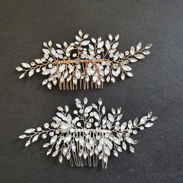 handmade wired opal rhinestones crystal bridal hair comb wedding headdress accessories bridesmaids women jewelry clips & barrettes, Golden;silver
handmade wired opal rhinestones crystal bridal hair comb wedding headdress accessories bridesmaids women jewelry clips & barrettes, Golden;silver