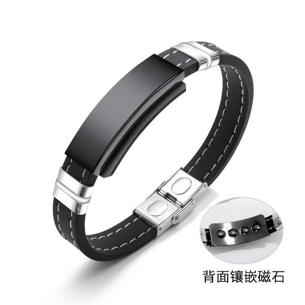 tennis fashion inlaid magnet handpiece men's classic smooth silicone bracelet student can be engraved, Golden;silver
tennis fashion inlaid magnet handpiece men's classic smooth silicone bracelet student can be engraved, Golden;silver