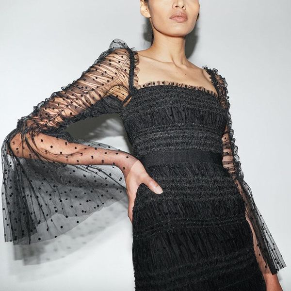 casual dresses bevenccel 2021 arrival black summer midi bandage dress women long puff sleeve dot draped bodycon evening party, Black;gray
casual dresses bevenccel 2021 arrival black summer midi bandage dress women long puff sleeve dot draped bodycon evening party, Black;gray