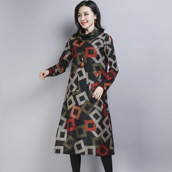 casual dresses 2021 style winter women dress autumn plus print long vintage sleeve loose vestido robe elbise 4413, Black;gray
casual dresses 2021 style winter women dress autumn plus print long vintage sleeve loose vestido robe elbise 4413, Black;gray