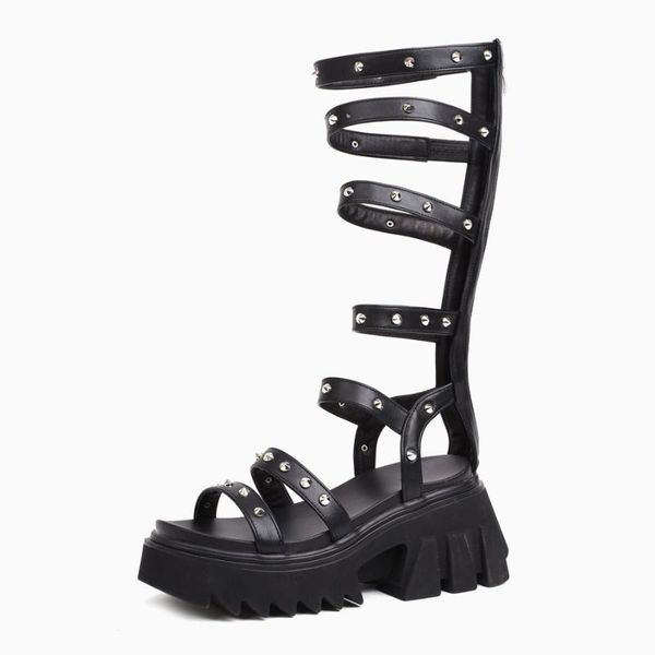 sandals arden furtado 2021 summer fashion rivets ladies platform shoes personality buckle zipper knee high gladiator size 43, Black
sandals arden furtado 2021 summer fashion rivets ladies platform shoes personality buckle zipper knee high gladiator size 43, Black