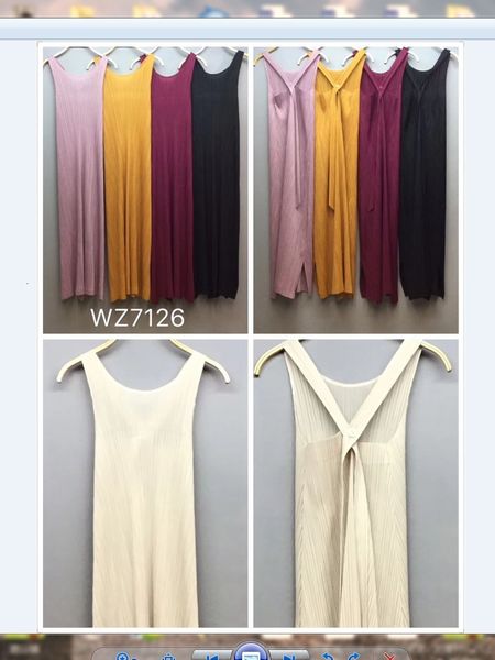 dress miyake fold o-neck the sleeveless dig leaking back a-line long, Black;gray 
dress miyake fold o-neck the sleeveless dig leaking back a-line long, Black;gray