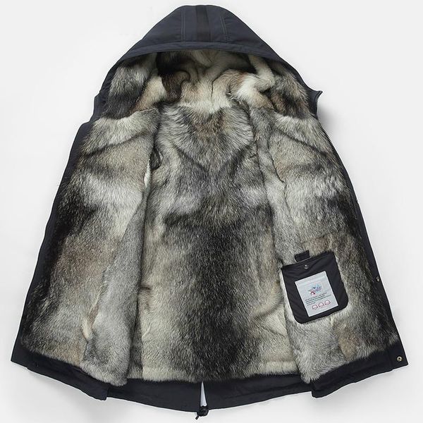 men's leather & faux 2021 parka real fur coat men hooded natural wolf liner thick warm coats parkas hombre overcoat 99-1500, Black
men's leather & faux 2021 parka real fur coat men hooded natural wolf liner thick warm coats parkas hombre overcoat 99-1500, Black