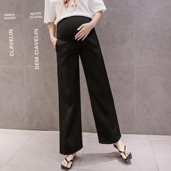 pregnant women's wide-leg pants summer ice silk thin loose casual wear fashionable belly lift tide mom maternity bottoms, White
pregnant women's wide-leg pants summer ice silk thin loose casual wear fashionable belly lift tide mom maternity bottoms, White