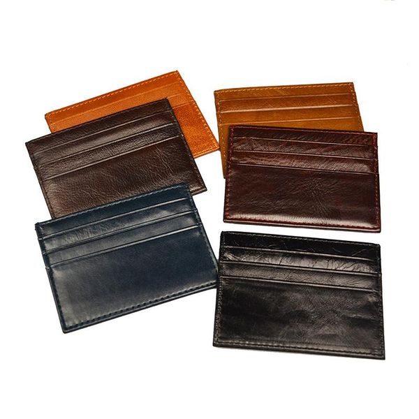 card holders vintage cow leather business holder 7 pockets men's smooth glossy wax oil flat wide id wallet case, Brown;gray
card holders vintage cow leather business holder 7 pockets men's smooth glossy wax oil flat wide id wallet case, Brown;gray