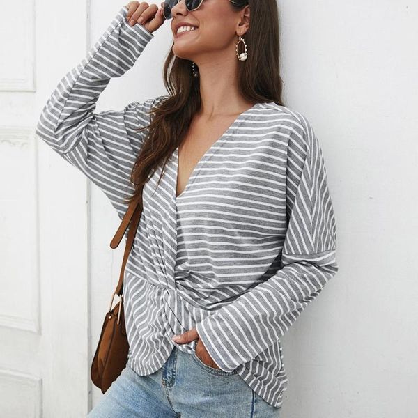 women's blouses & shirts women stripe fashion print knot long sleeve v-neck loose blouse casual autumn 2021 stylish #15, White
women's blouses & shirts women stripe fashion print knot long sleeve v-neck loose blouse casual autumn 2021 stylish #15, White