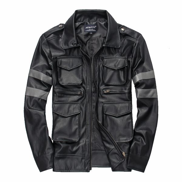 men's leather & faux three dimensional pockets mens jacket slim fit lapel coat men fashion design size m-3xl kqlq, Black
men's leather & faux three dimensional pockets mens jacket slim fit lapel coat men fashion design size m-3xl kqlq, Black