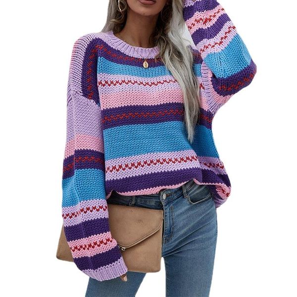 women's sweaters knitted panelled striped sweater long sleeve 2021 autumn winter drop shoulder pullovers female loose fashion jersey gi, White;black
women's sweaters knitted panelled striped sweater long sleeve 2021 autumn winter drop shoulder pullovers female loose fashion jersey gi, White;black
