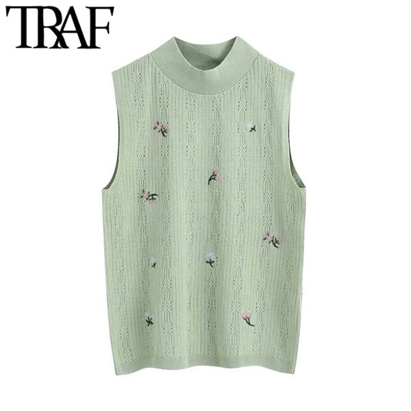 women fashion floral embroidery cropped knitted vest sweater vintage o neck long sleeve female waistcoat chic 210507, White
women fashion floral embroidery cropped knitted vest sweater vintage o neck long sleeve female waistcoat chic 210507, White