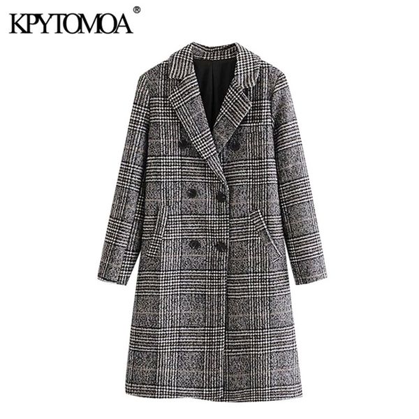 women fashion double breasted houndstooth woolen coat long sleeve back vent female outerwear chic overcoat 210420, Black
women fashion double breasted houndstooth woolen coat long sleeve back vent female outerwear chic overcoat 210420, Black