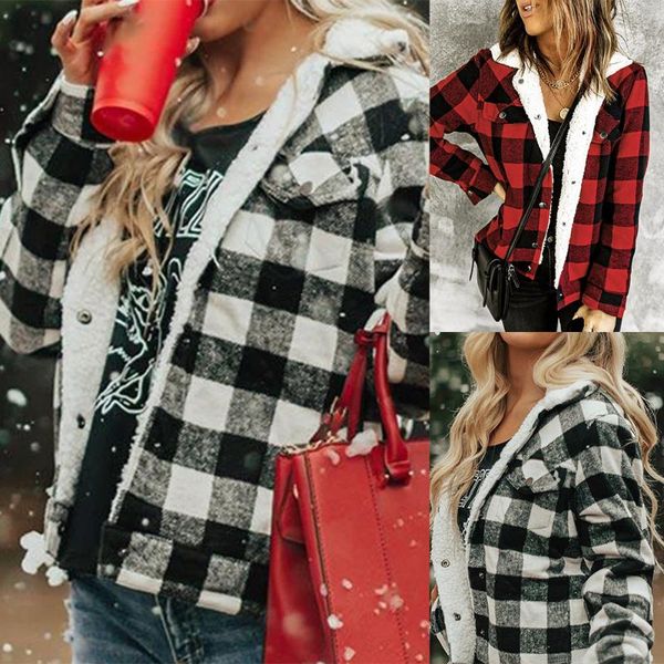 women's jackets pocket female coat women warm coat and jacket winter plaid printed button christmas party ladies clothes outwear, Black;brown
women's jackets pocket female coat women warm coat and jacket winter plaid printed button christmas party ladies clothes outwear, Black;brown