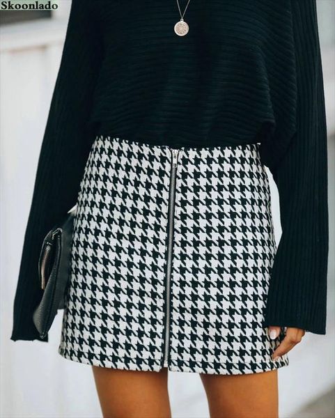 plaid autumn style women skirts commuting houndstooth a line length lady short good fashion clothes, Black
plaid autumn style women skirts commuting houndstooth a line length lady short good fashion clothes, Black