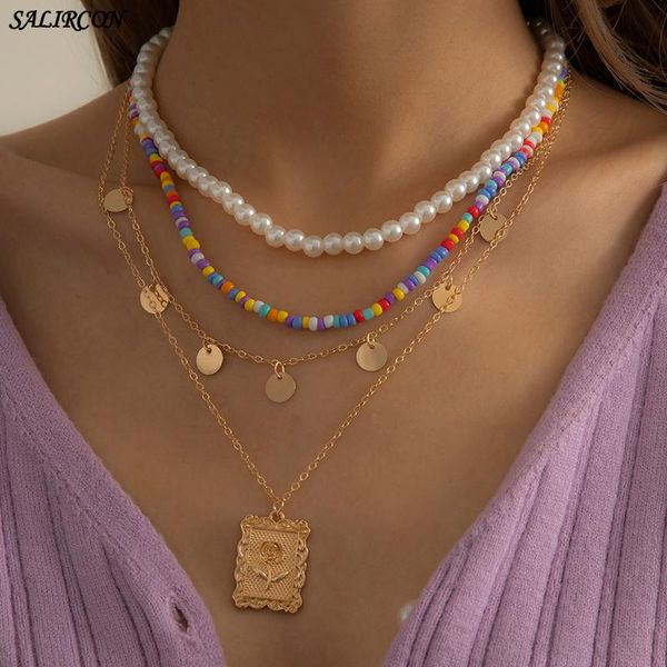 bohemia multi layer imitation pearl chain necklace for women vintage colorful acrylic beads flower pendant kpop jewelry necklaces, Silver
bohemia multi layer imitation pearl chain necklace for women vintage colorful acrylic beads flower pendant kpop jewelry necklaces, Silver