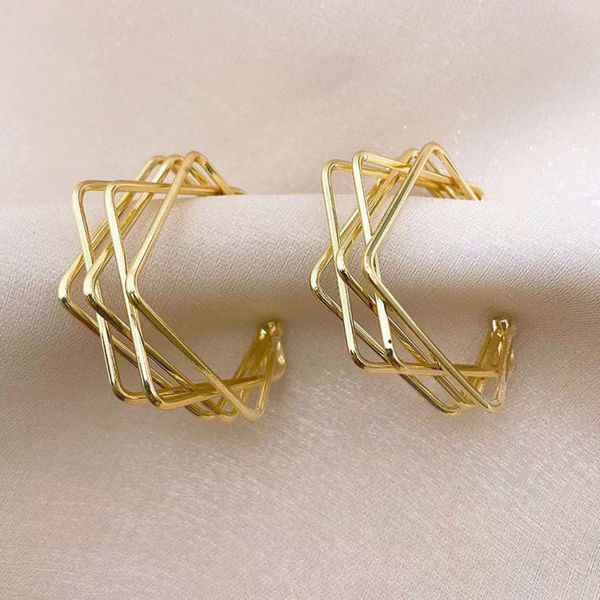 s925 silver needle six star multi layer personality design irregular cold wind net red versatile earrings for women, Black
s925 silver needle six star multi layer personality design irregular cold wind net red versatile earrings for women, Black