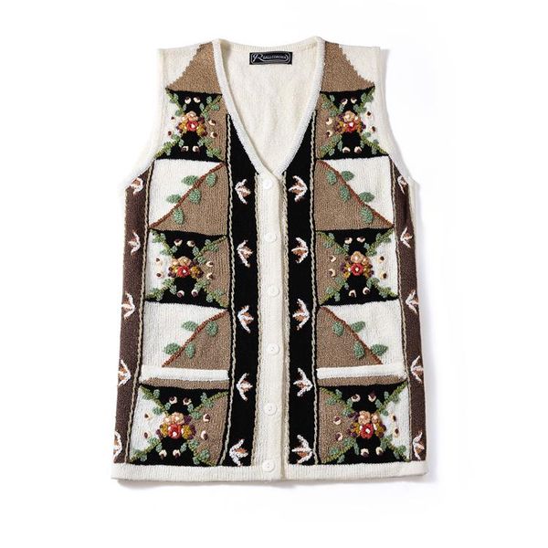 women's knits & tees lynette's chinoiserie spring autumn women all-match plus size loose vintage embroidery knitted vest cardigan, White
women's knits & tees lynette's chinoiserie spring autumn women all-match plus size loose vintage embroidery knitted vest cardigan, White