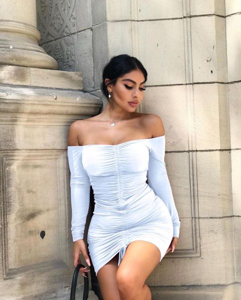 casual dresses women off shoulder ruched dress fashion long sleeve for ladies, Black;gray
casual dresses women off shoulder ruched dress fashion long sleeve for ladies, Black;gray