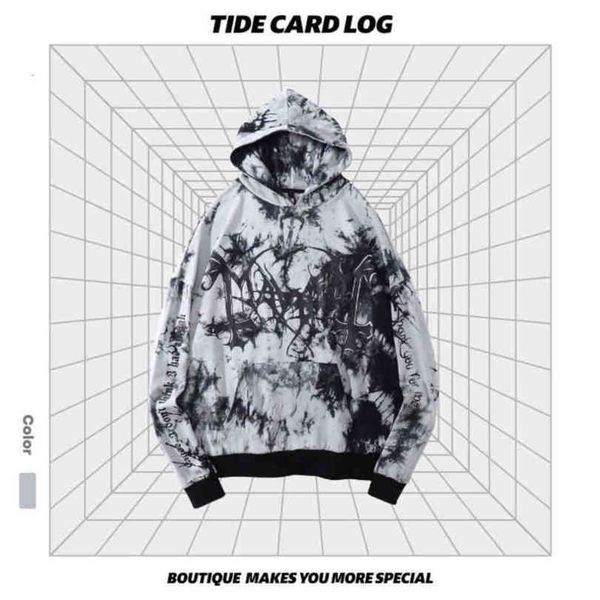 autumn winter tide brand new men's and women's same pullover dark high street tie dyed hoodie loose coat, Black
autumn winter tide brand new men's and women's same pullover dark high street tie dyed hoodie loose coat, Black