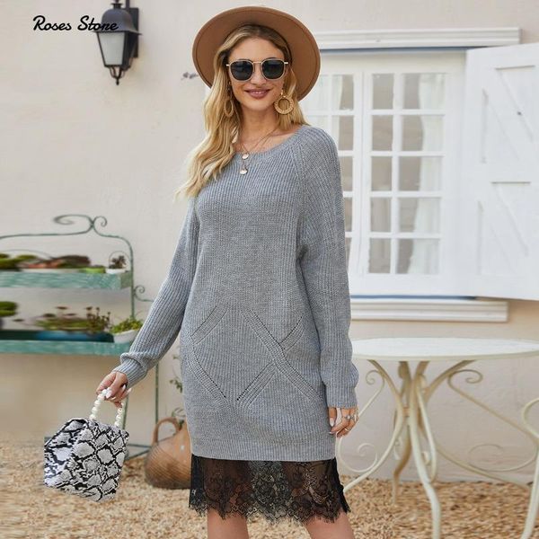 women's sweaters sweater dress black lace elegant long jumpers o neck knitted grey pullover autumn clothes for ladies 2021 fall, White;black
women's sweaters sweater dress black lace elegant long jumpers o neck knitted grey pullover autumn clothes for ladies 2021 fall, White;black