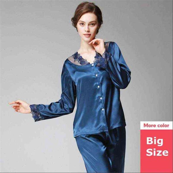 big size 2 piece womens sleepwears faux silk pajamas set lace long pants sleepwear autumn spring home wear, Black;red
big size 2 piece womens sleepwears faux silk pajamas set lace long pants sleepwear autumn spring home wear, Black;red
