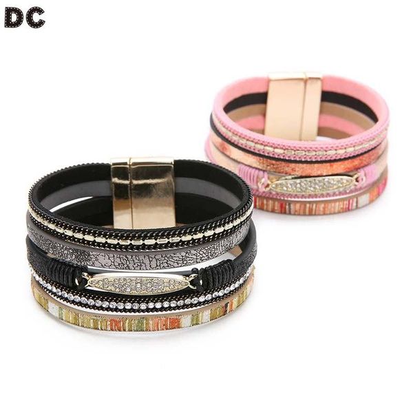 charm bracelets leather fashion stylish multi-layered multicolor bohemian style women alloy magnetic buckle bangles gift, Golden;silver
charm bracelets leather fashion stylish multi-layered multicolor bohemian style women alloy magnetic buckle bangles gift, Golden;silver