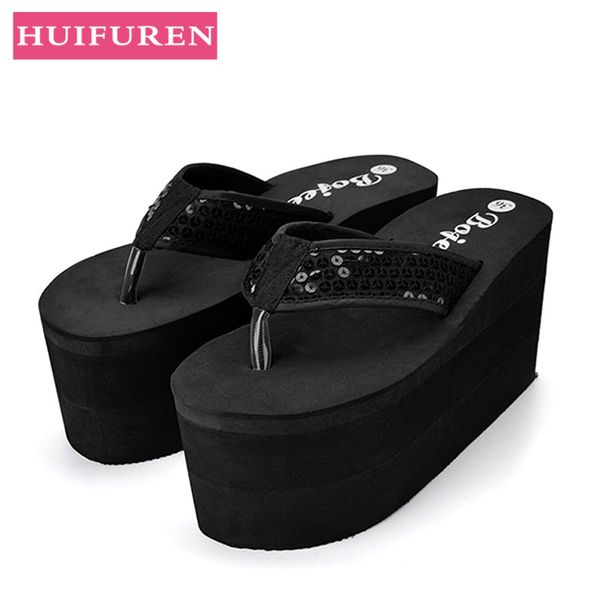 shoes woman 2020 new fashion sandals high heel slippers wedges shoes 8cm high heels platform flip flops shoes women in 2 colors, Black
shoes woman 2020 new fashion sandals high heel slippers wedges shoes 8cm high heels platform flip flops shoes women in 2 colors, Black