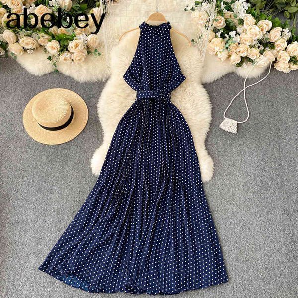 women dot halter strap dress v neck sleeveless a-line party es summer off shoulder ruffles beach long 210512, Black;gray
women dot halter strap dress v neck sleeveless a-line party es summer off shoulder ruffles beach long 210512, Black;gray