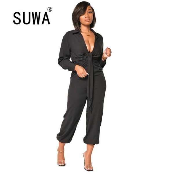 style clubwear women jumpsuits deep v-neck long sleeve pleated high waist pants rompers for party autumn office wear women's &, Black;white
style clubwear women jumpsuits deep v-neck long sleeve pleated high waist pants rompers for party autumn office wear women's &, Black;white