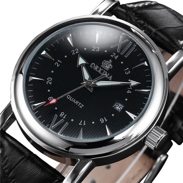 wristwatches mg. orkina black leather band luminous hands auto date men japan-made movement watches quartz relojes deportivos, Slivery;brown
wristwatches mg. orkina black leather band luminous hands auto date men japan-made movement watches quartz relojes deportivos, Slivery;brown