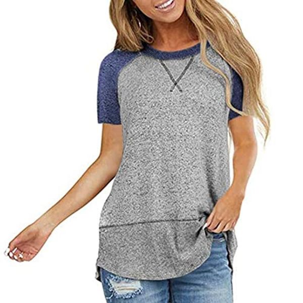 women's blouses & shirts patchwork summer for female 2021 fashion women short sleeve o-neck tunic color block casual blouse, White
women's blouses & shirts patchwork summer for female 2021 fashion women short sleeve o-neck tunic color block casual blouse, White