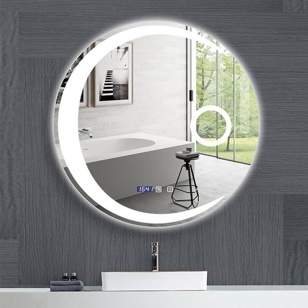 mirrors creative round moon shape bathroom mirror makeup 3 color bright led light with bluetooth speaker for home decoration
mirrors creative round moon shape bathroom mirror makeup 3 color bright led light with bluetooth speaker for home decoration