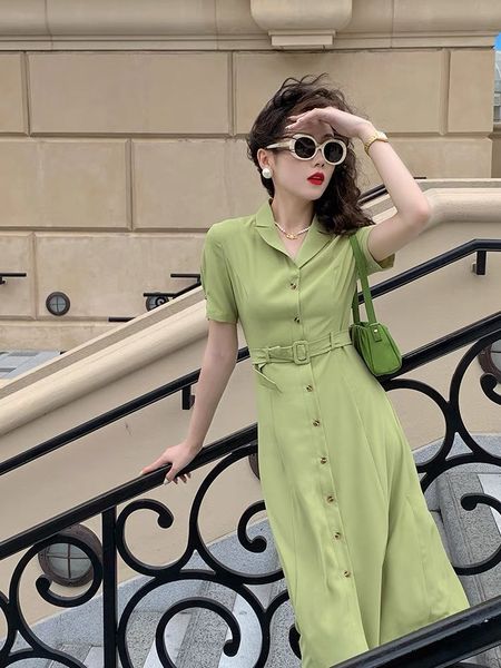casual dresses 2021 summer solid elegant women midi office lady designer shirt es with belt female bi3d, Black;gray
casual dresses 2021 summer solid elegant women midi office lady designer shirt es with belt female bi3d, Black;gray