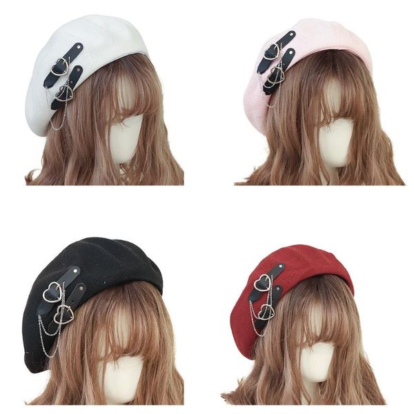 berets lolita girls heart buckle beanie jk hat sweet cool hair accessories fashion beret breathable preppy style, Blue;gray
berets lolita girls heart buckle beanie jk hat sweet cool hair accessories fashion beret breathable preppy style, Blue;gray