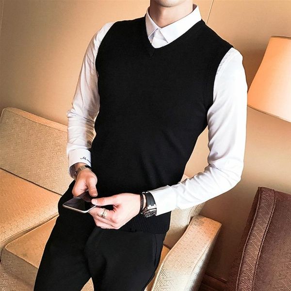 men's vests v-neck vest waistcoat korean style sleeveless sweater neckline slim-fit cotton, Black;white
men's vests v-neck vest waistcoat korean style sleeveless sweater neckline slim-fit cotton, Black;white