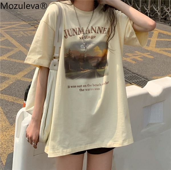 casual o-neck natural scenery painted women cotton oversize t-shirt summer short sleeve loose vintage ladies tees 210427, White
casual o-neck natural scenery painted women cotton oversize t-shirt summer short sleeve loose vintage ladies tees 210427, White