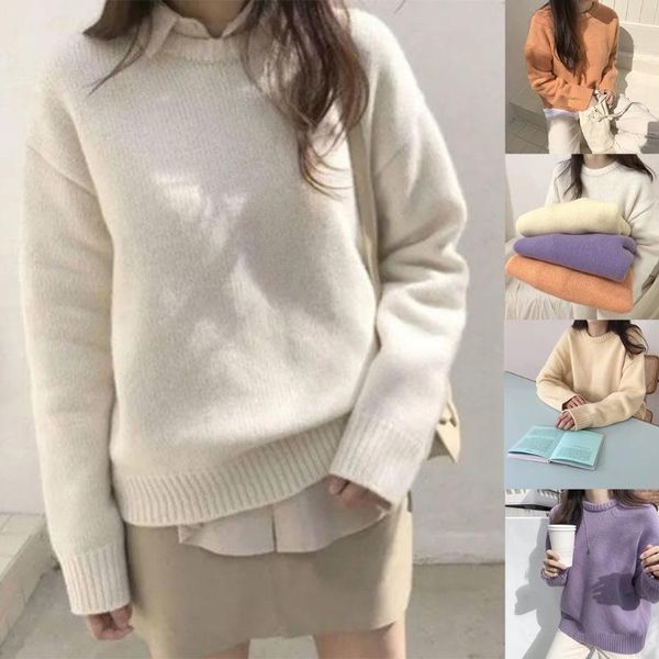women's sweaters women autumn chunky knitted sweater solid color long sleeve female casual oversized loose basic pullover jumper stree, White;black
women's sweaters women autumn chunky knitted sweater solid color long sleeve female casual oversized loose basic pullover jumper stree, White;black