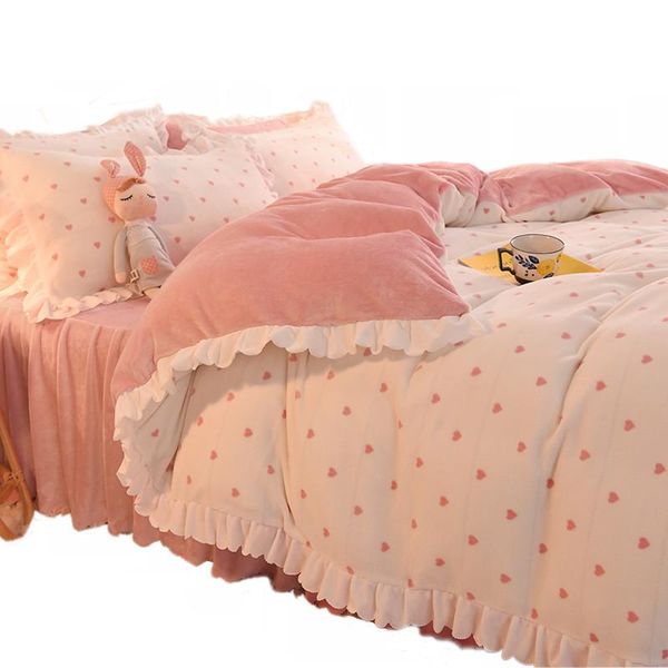 bedding sets bed skirt milk fiber four-piece set winter coral fleece thick suede double-sided velvet sheet quilt cover
bedding sets bed skirt milk fiber four-piece set winter coral fleece thick suede double-sided velvet sheet quilt cover