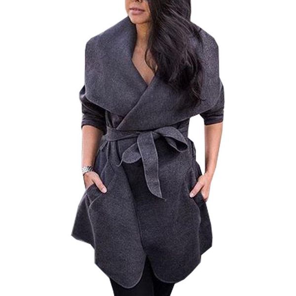 women's jackets autumn winter warm jacket coats elegant large lapel solid outerwear with belt fashion pocket long sleeve cardigan overc, Black;brown
women's jackets autumn winter warm jacket coats elegant large lapel solid outerwear with belt fashion pocket long sleeve cardigan overc, Black;brown