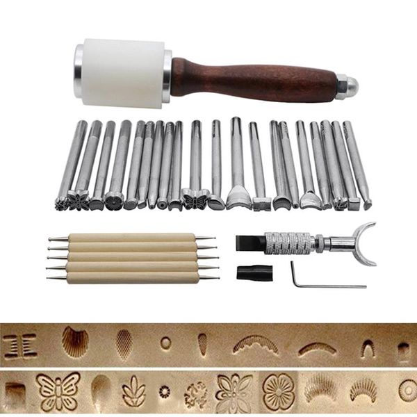 craft tools 28pcs leather carving tool set hammer stamping dotting wrench 
craft tools 28pcs leather carving tool set hammer stamping dotting wrench