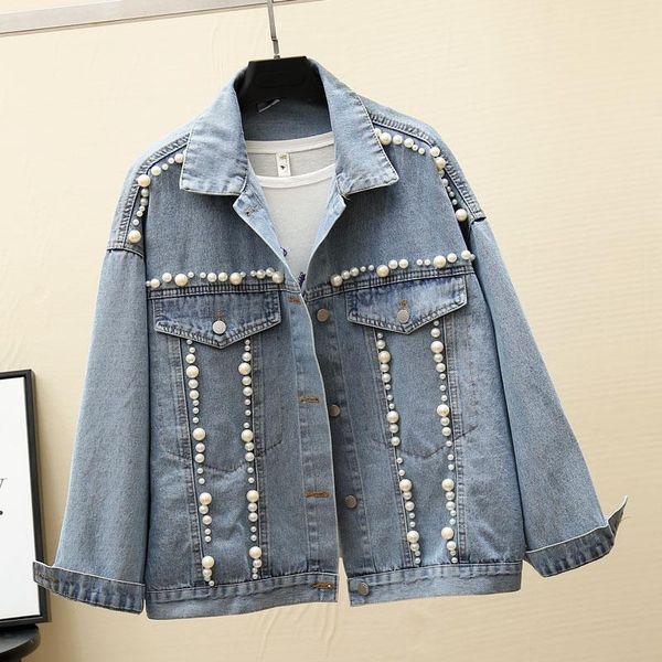 women's jackets 2021 spring products industrial-style large pearl loose-fit casual long sleeve cowboy short jacket, Black;brown
women's jackets 2021 spring products industrial-style large pearl loose-fit casual long sleeve cowboy short jacket, Black;brown