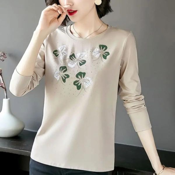 women's t-shirt print diamonds long sleeve clothing plus size 4xl o-neck mom's casual spring cotton pullover female, White
women's t-shirt print diamonds long sleeve clothing plus size 4xl o-neck mom's casual spring cotton pullover female, White