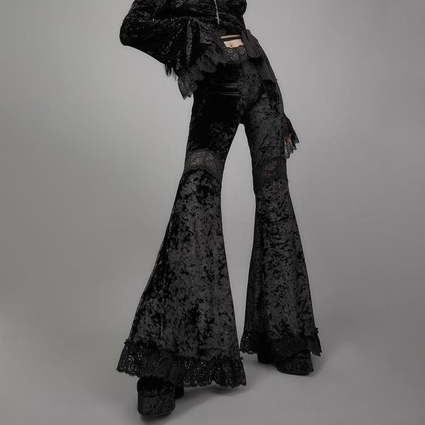 women's pants & capris 2021 mall goth high waist flared aesthetic lace patchwork trousers women vintage elegant christmas velvet, Black;white
women's pants & capris 2021 mall goth high waist flared aesthetic lace patchwork trousers women vintage elegant christmas velvet, Black;white