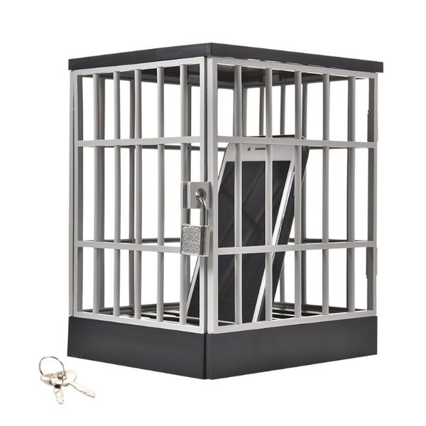 cell phone mounts & holders mobile jail prison lock up safe smartphone home table office gadget quality storage box locking cage party usual
