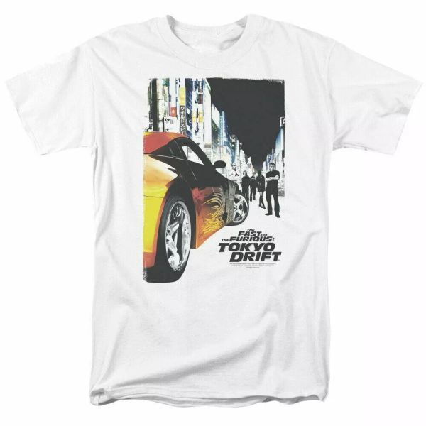 fast and furious poster t shirt mens licensed car movie tee white, White;black 
fast and furious poster t shirt mens licensed car movie tee white, White;black