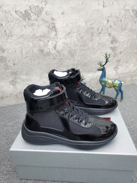 americas cup sneakers luxury designer men classics casual shoes patent leather and nylon rubber sole high-sneaker comfortable size 38-45 a2, Black
americas cup sneakers luxury designer men classics casual shoes patent leather and nylon rubber sole high-sneaker comfortable size 38-45 a2, Black