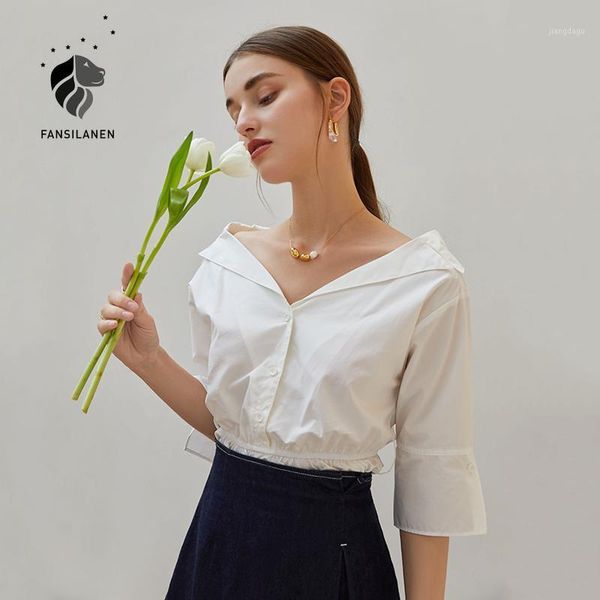 women's blouses & shirts fansilanen office lady 100% cotton french blue blouse women summer 2021 design niche chic v-neck ruffled black, White
women's blouses & shirts fansilanen office lady 100% cotton french blue blouse women summer 2021 design niche chic v-neck ruffled black, White