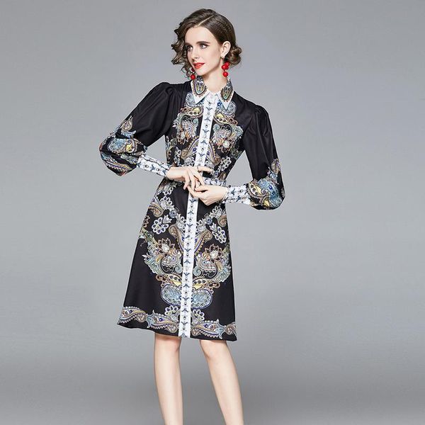 casual dresses fashion 2021 runway designers women shirt dress lantern sleeve elegant vintage vestidos aline holiday robe femme, Black;gray
casual dresses fashion 2021 runway designers women shirt dress lantern sleeve elegant vintage vestidos aline holiday robe femme, Black;gray