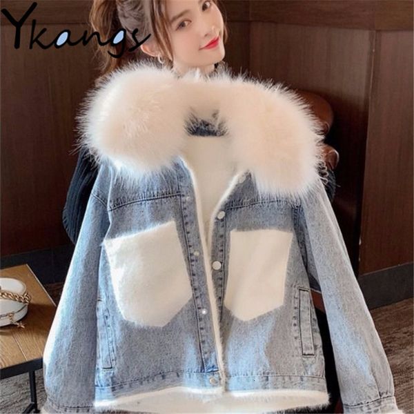 women's jackets winter denim coat with fox skin collar, jacket short cotton jeans women's corduroy, loose korean style clothing 90, Black;brown
women's jackets winter denim coat with fox skin collar, jacket short cotton jeans women's corduroy, loose korean style clothing 90, Black;brown
