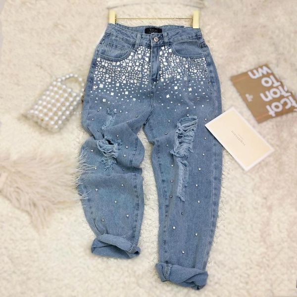 jeans women's 2021 diamond light color summer high waist slim loose pants 1020, Blue
jeans women's 2021 diamond light color summer high waist slim loose pants 1020, Blue