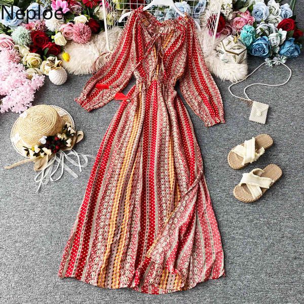 neploe boho stripe dress women fashion ruffled collar lantern sleeve ladies vestidos elegant slim waist mid calf dresses 1c510 210423, Black;gray
neploe boho stripe dress women fashion ruffled collar lantern sleeve ladies vestidos elegant slim waist mid calf dresses 1c510 210423, Black;gray